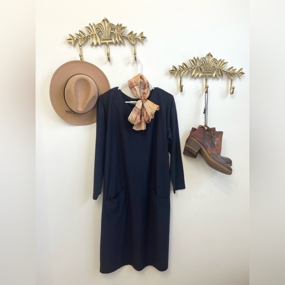michelle brett Dresses & Skirts - Navy blue pocket dress XXL pit 25” L 42”